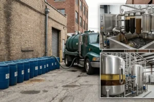 oil staged for pickup